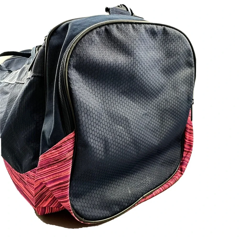Adidas Defender II Duffel Bag Small Gym Sports Travel Carry On Navy Blue Pink